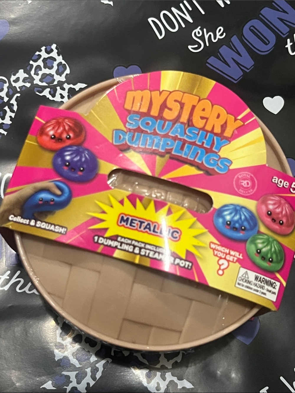 Metallic Mystery Squishy Kids Toy - Pink & Yellow Packaging